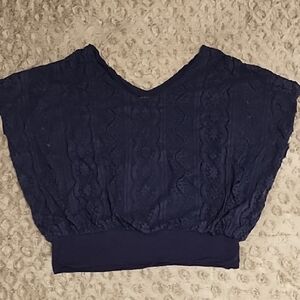 Grace Elements Navy Lace Blouse